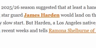 看球网-哈登从未想过离队！坚信快船能绝地反击 在家乡打球机遇千载难逢